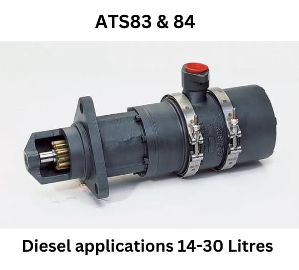 Image depicting ATS83 diesel applications ranging from 14 to 40 litres, highlighting versatility in various settings